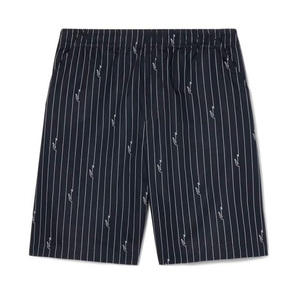 Lacoste Pantalons Noir - Short en coton ray imprim crocodile - XXL - Ref 77 €