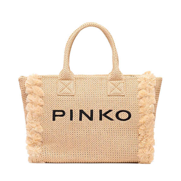 Pinko Bolso Tipo Tote Beach Shopper Rafia - U Beige- Ref 235 €