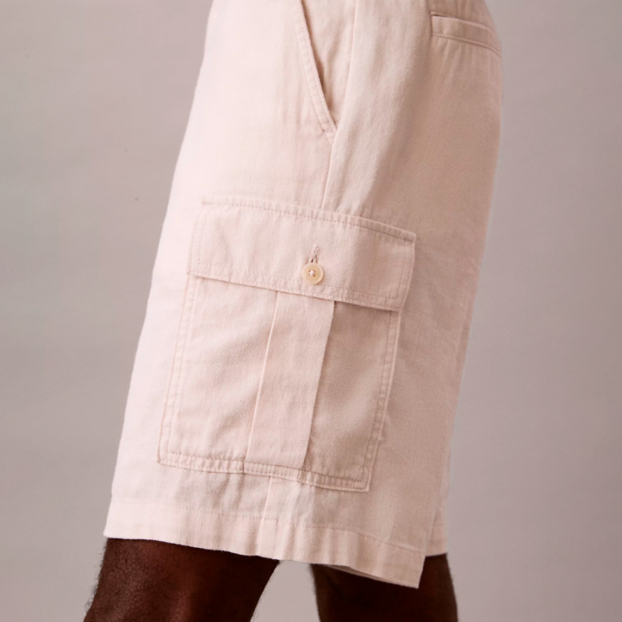 linen-and-cotton-cargo-shorts