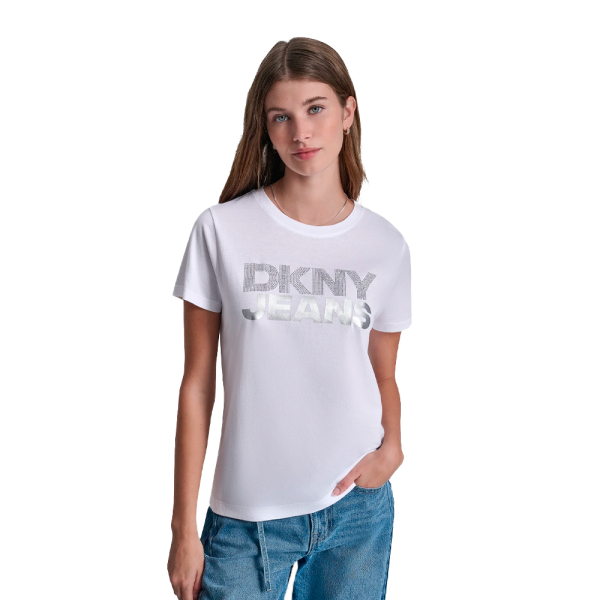 Dkny T-shirts hauts et polos Blanc - T-SHIRT STRASS EMPILS - M - Ref 37 €