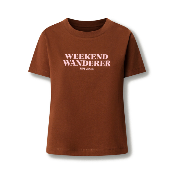Pepe Jeans T-shirts hauts et polos Brun - T-shirt avec texte imprim - XS - Ref 26 €