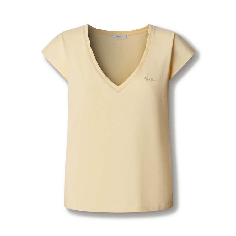 t-shirt-mit-v-ausschnitt-und-aufgedrucktem-logo