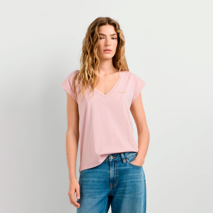 v-neck-t-shirt-with-printed-logo