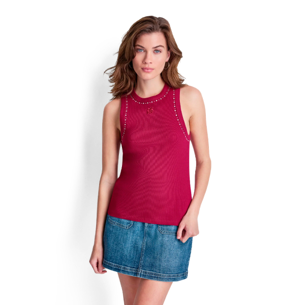 Dkny T-shirts hauts et polos Fuchsia - T-shirt STRASS ET DME - M - Ref 44 €