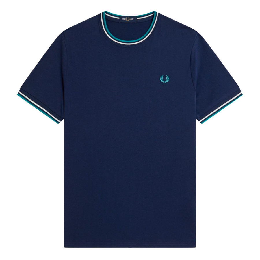 camiseta-con-el-ribete-con-dos-franjas