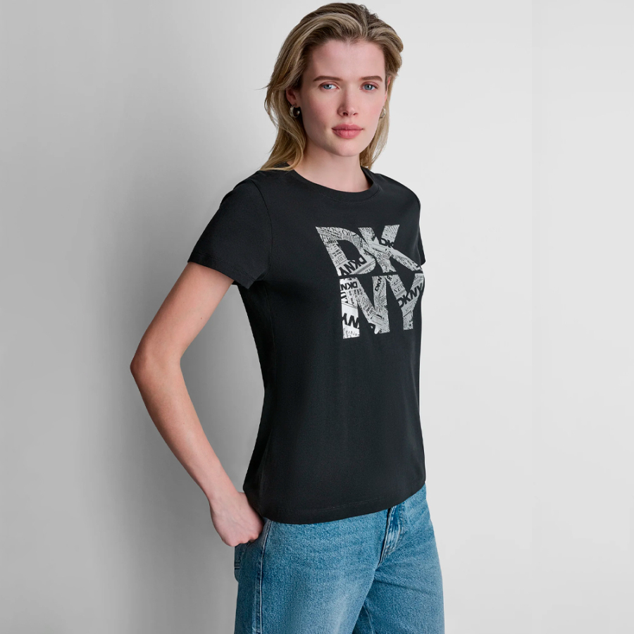 newsprint-dkny-stacked-logo-t-shirt