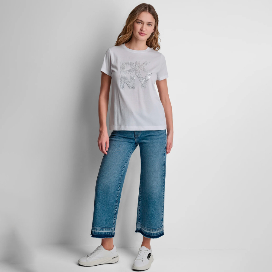 t-shirt-con-logo-di-paillettes-sovrapposte t-shirt-con-logo-di-paillettes-sovrapposte
