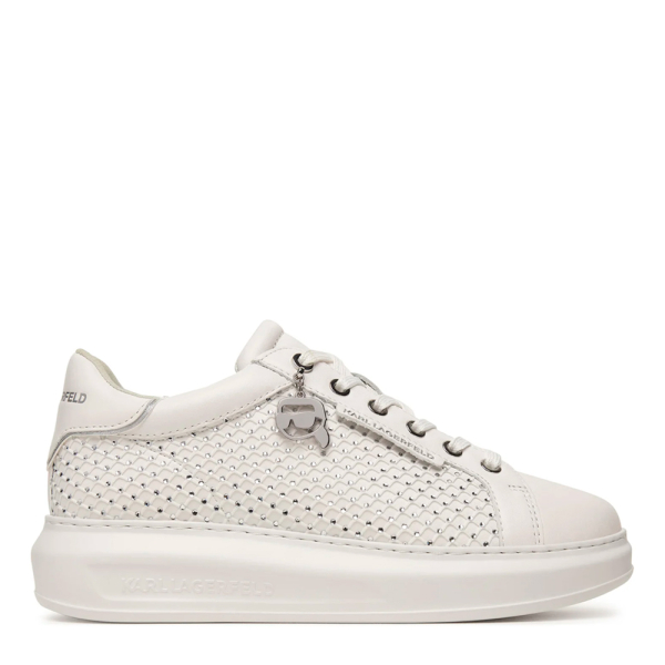 Karl Lagerfeld BASKETS KAPRI CHARME EN NET AVEC PIERRE GEMME - 37 Blanc- Ref 189 €