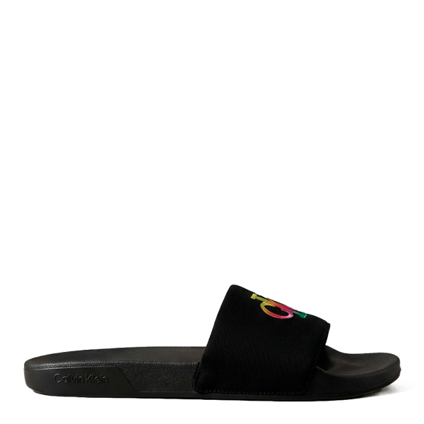 Calvin Klein Tongs en toile profiles avec logo - 42 Noir- Ref 36 €