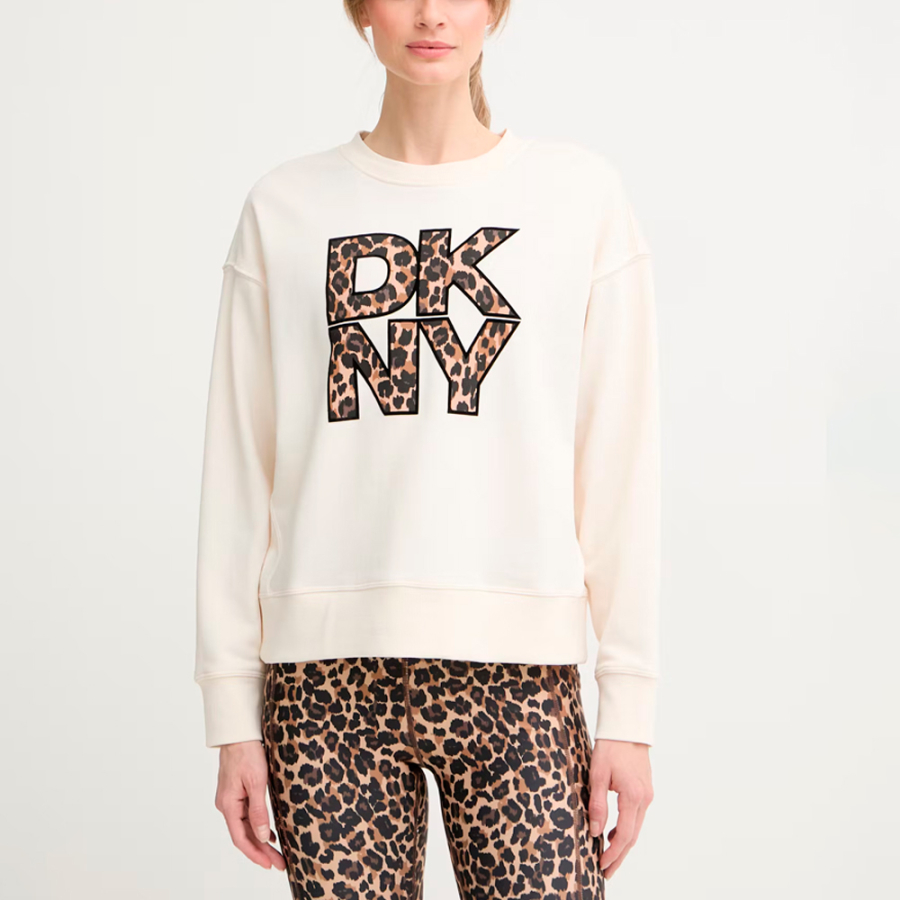 felpa-girocollo-dkny-con-logo-leopardato-sovrapposto felpa-girocollo-dkny-con-logo-leopardato-sovrapposto