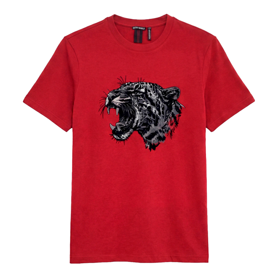 regular-fit-flock-print-t-shirt regular-fit-flock-print-t-shirt