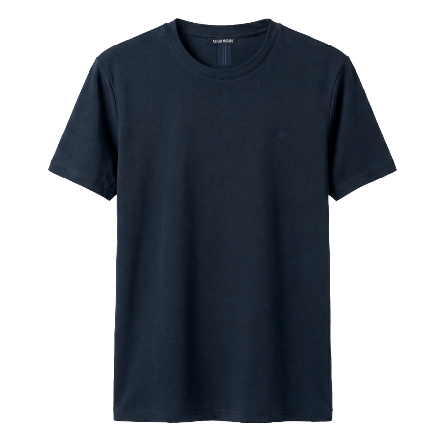 regular-fit-t-shirt-with-matte-silver-logo regular-fit-t-shirt-with-matte-silver-logo