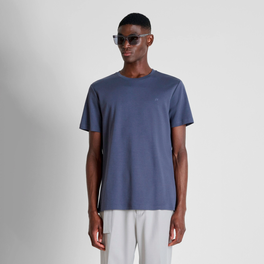 regular-fit-t-shirt-with-matte-silver-logo regular-fit-t-shirt-with-matte-silver-logo