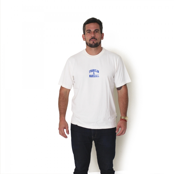 Franklin & Marshall  T-shirts basiques Blanc - T-shirt teint en pièce - M - Ref. JM3009.000.1000P01